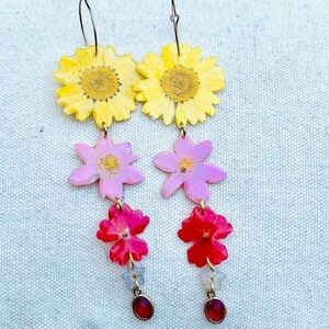 Real Flowers: Handmade Dangle Earrings